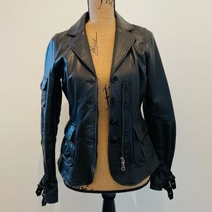 Danier Black Leather Moto-style Jacket